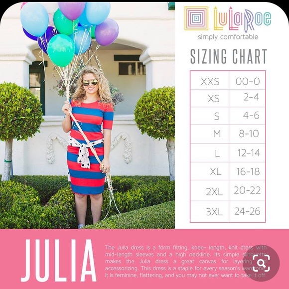 NEW LuLaRoe Julia Dress Medium - Picture 9 of 9